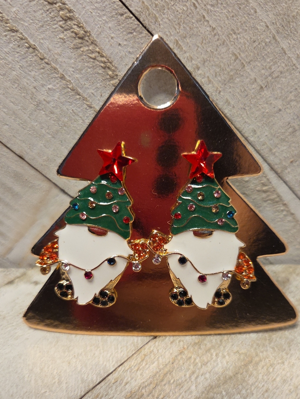 NWT Gnome Faux Diamond Drop Earrings